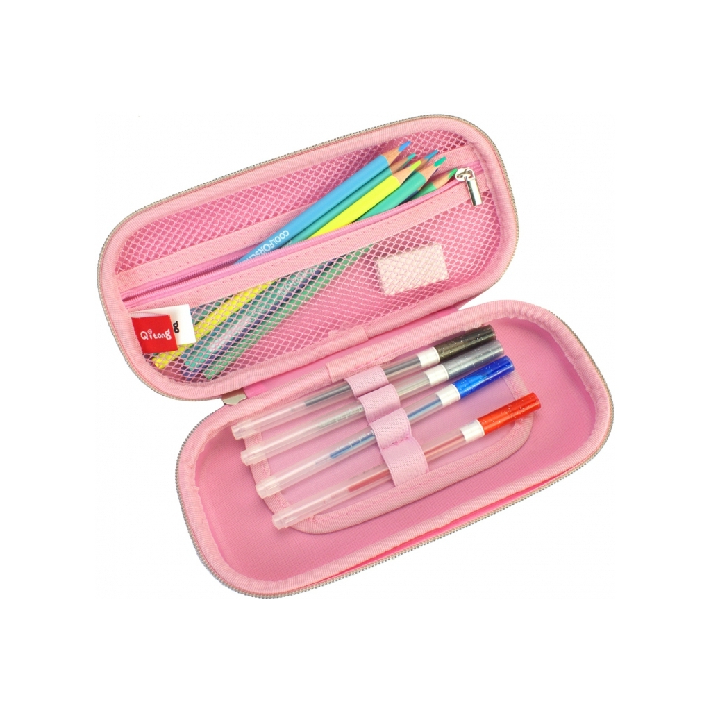 Пенал Cool For School блискучий 1 відділення з органайзером рожевий (QT-5780-Pink) - зображення 2