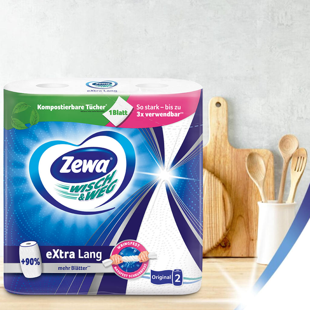 Паперові рушники Zewa Wisch & Weg Extra Lang 2 шари 2 рулони (7322540833300/7322540973174) - зображення 12