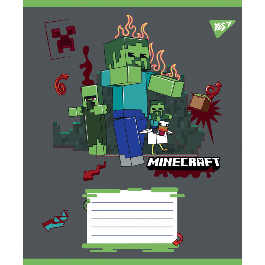 Зошит Yes Minecraft Heroes А5 24 аркушів клітинка (767581) - зображення 5
