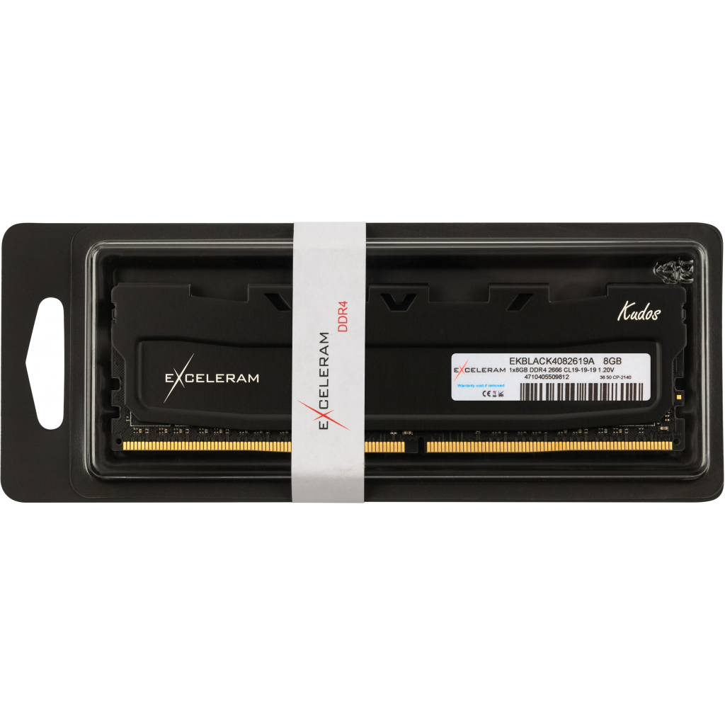 Модуль пам'яті для комп'ютера DDR4 8GB 2666 MHz Black Kudos eXceleram (EKBLACK4082619A) - зображення 3