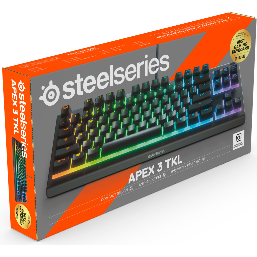 Клавіатура SteelSeries Apex 3 TKL USB UA Black (SS64817) - зображення 11