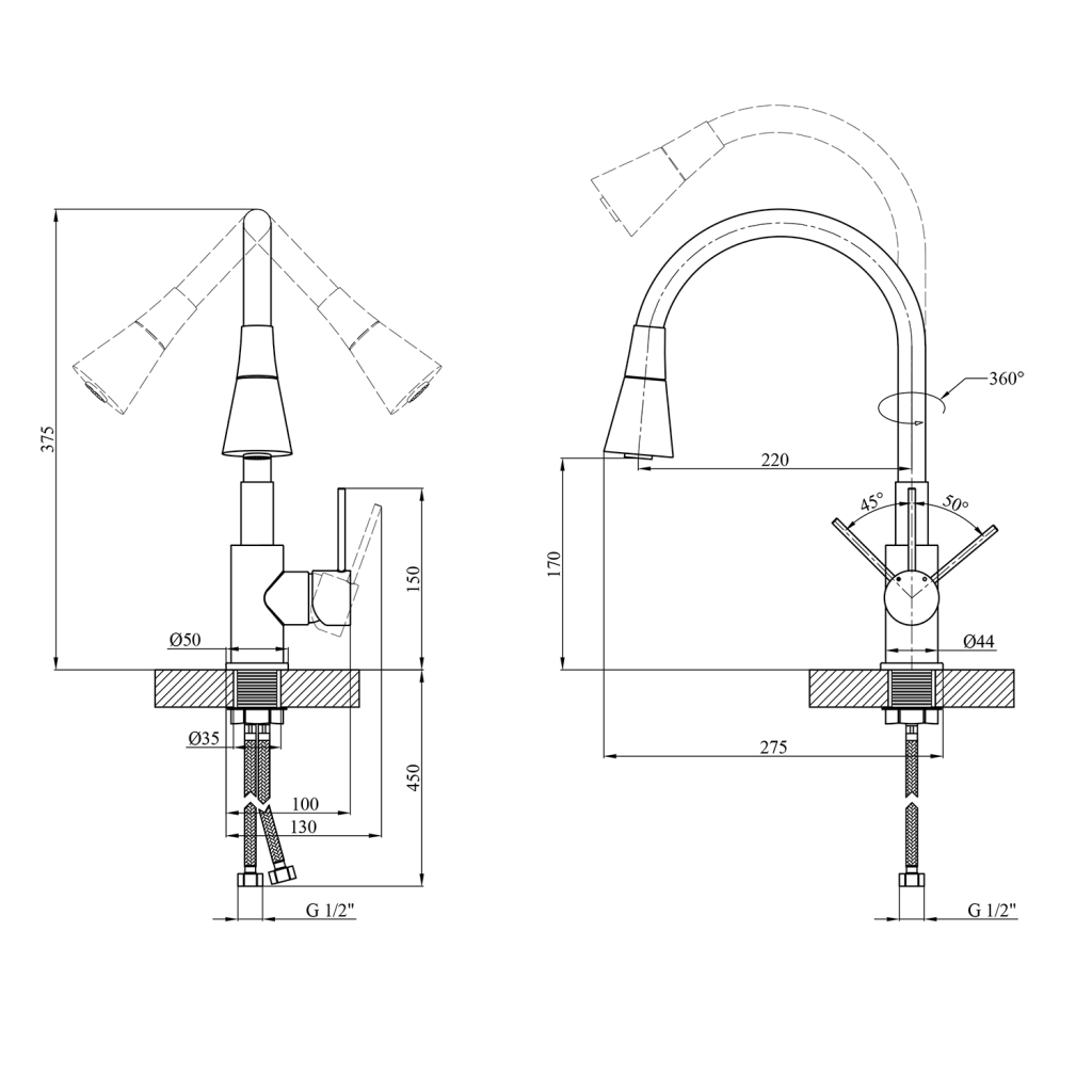 Змішувач Kroner Kuche-C031GRA (CV024336) - зображення 10