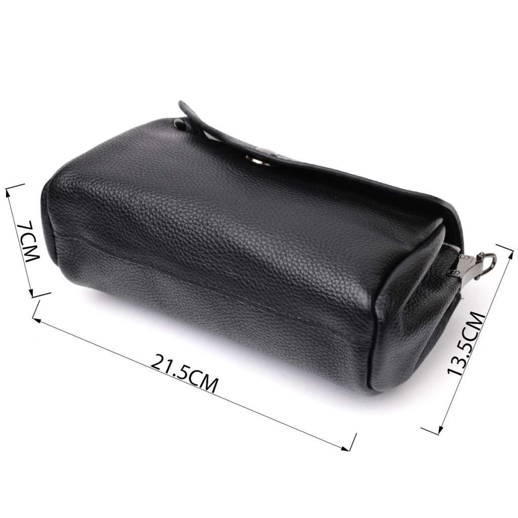 Сумка Vintage Жіноча шкіряна із трикутним клапаном Чорна (22254) - зображення 3