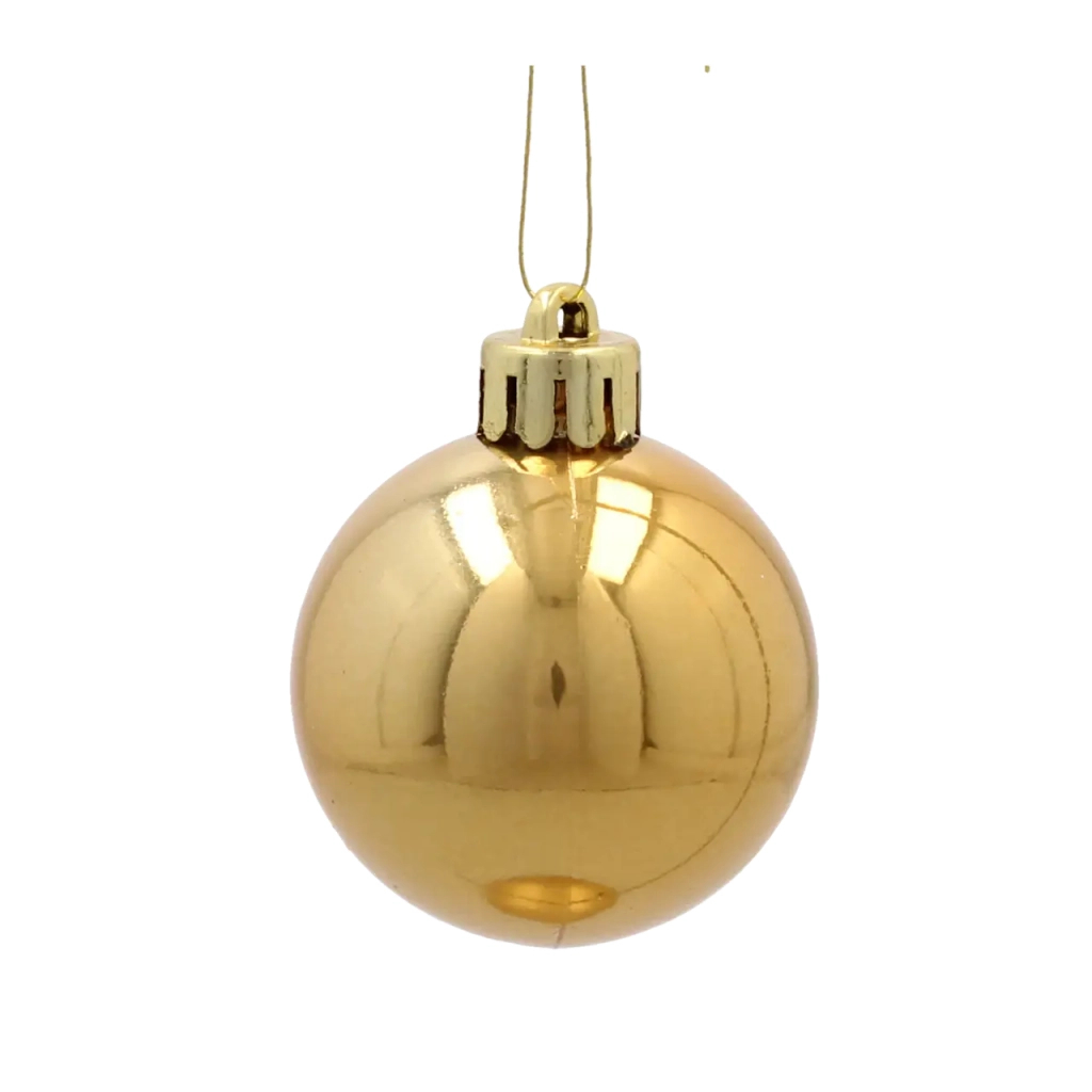 Ялинкова іграшка Chomik пластикові кульки 16 шт, 4 см, золотисті (5900779893856_3) - зображення 2