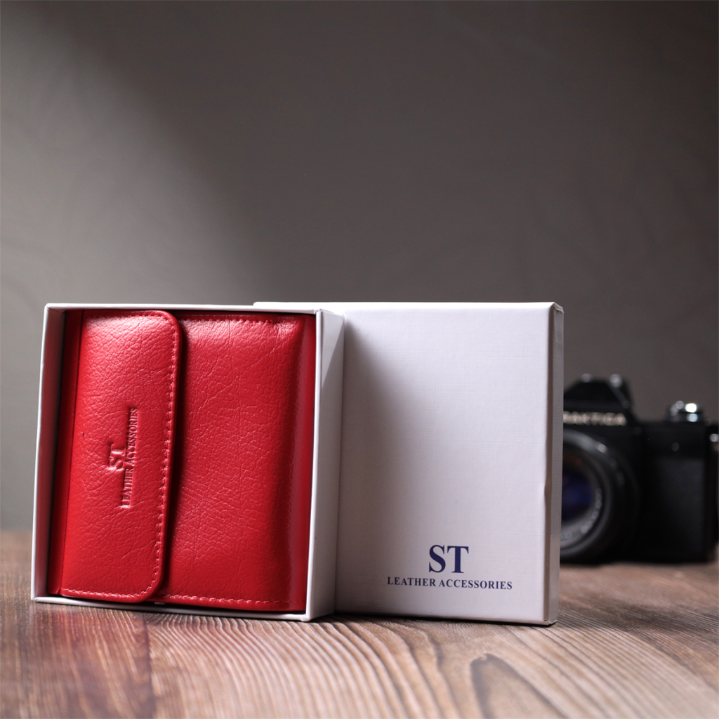 Гаманець ST Leather З натуральної шкіри Червоний (22720) - зображення 11