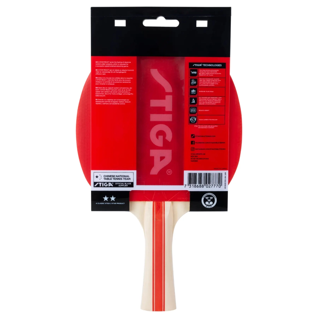 Ракетка для настільного тенісу Stiga React 2 Star FL (1212-8418-01) (931155) - зображення 2