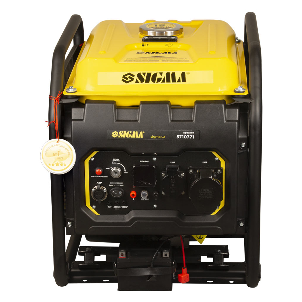 Генератор Sigma інверторний, 5.5/6.0kW, 15л, з виведенням під АВР (5710771) - зображення 6