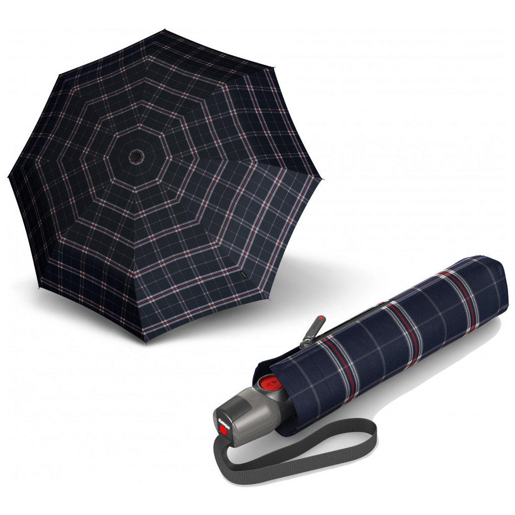Парасоля Knirps T.200 Medium Duomatic Check Navy (Kn95 3201 5990) - зображення 1