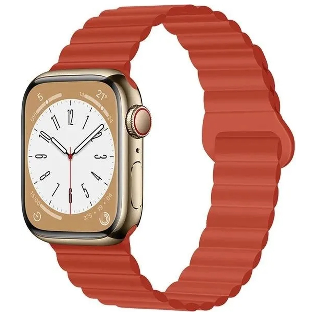 Ремінець до смарт-годинника Drobak Silicone Magnetic Link для Apple Watch All Series 38/40/41mm Orange red (898918) - зображення 1