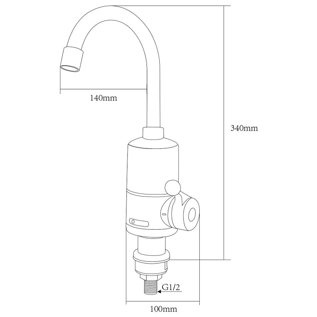 Проточний водонагрівач AQUATICA NZ 3.0кВт 0.4-5бар для кухн (9797113) - зображення 2