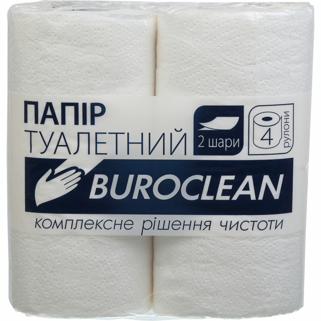 Туалетний папір Buroclean білий 4 рулони (4823078910554) - зображення 1