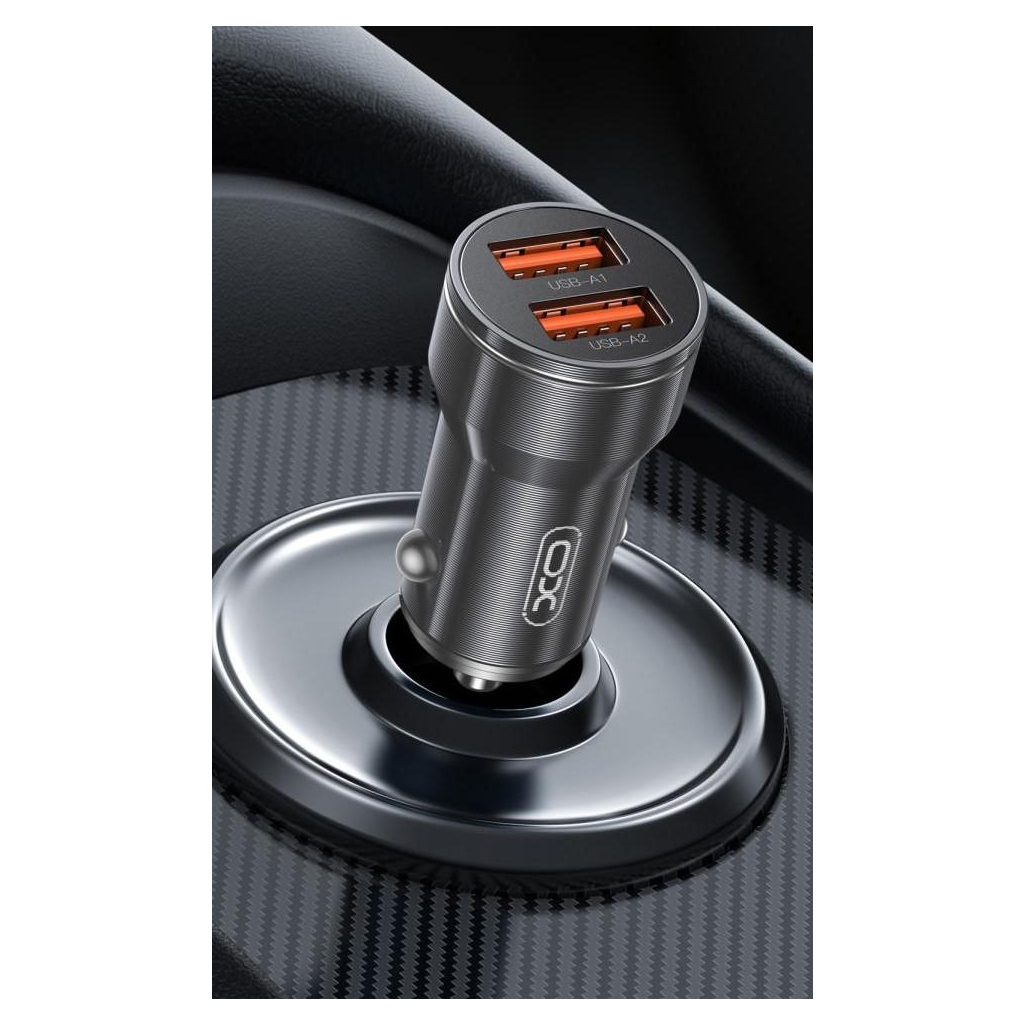 Зарядний пристрій XO CC48 2.4A/2 USB + microUSB Grey (XO-CC48m-GR) - зображення 3