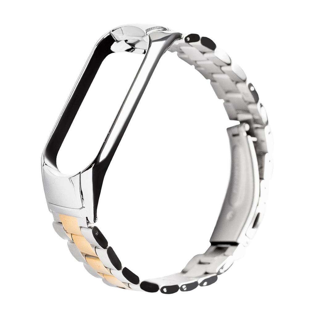 Ремінець до фітнес браслета XoKo Metal Jewerly для Xiaomi Mi Band 3/4 Silver-Gold (XK-XM-NO-SLVR) - зображення 1