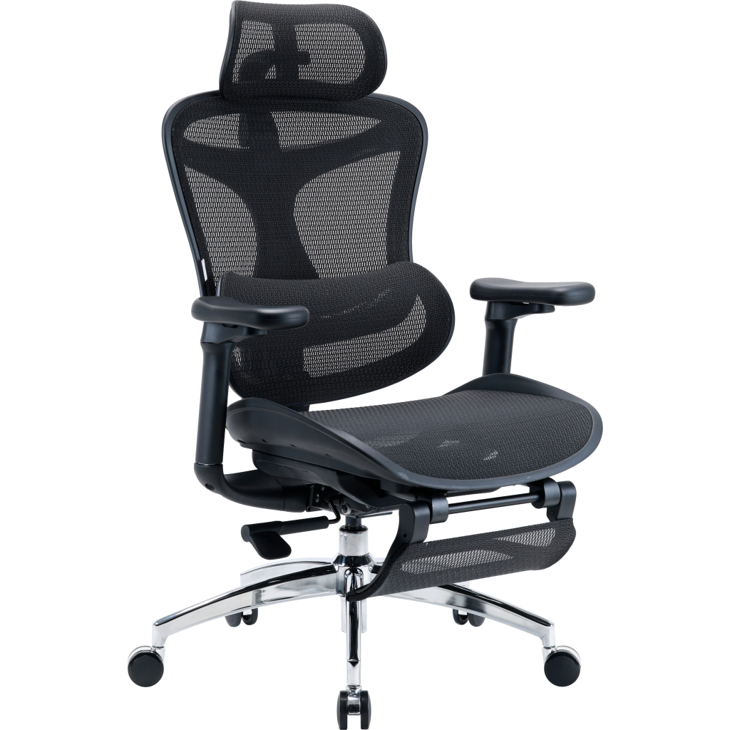 Офісне крісло Sihoo з підставкою для ніг DORO C300L Mesh Black with footrest (DORO-C300L-A3-101-JT) - picture 3