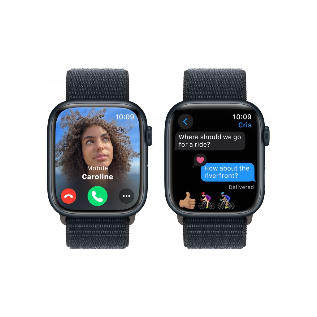 Смарт-годинник Apple Watch Series 9 GPS 45mm Midnight Aluminium Case with Midnight Sport Loop (MR9C3QP/A) - зображення 6