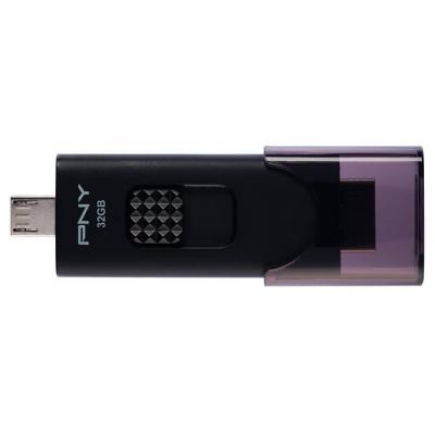 USB флеш накопичувач PNY flash 32GB OTG Duo-Link For Android Black USB 3.0 (FD32GOTGX30K-EF) - зображення 2