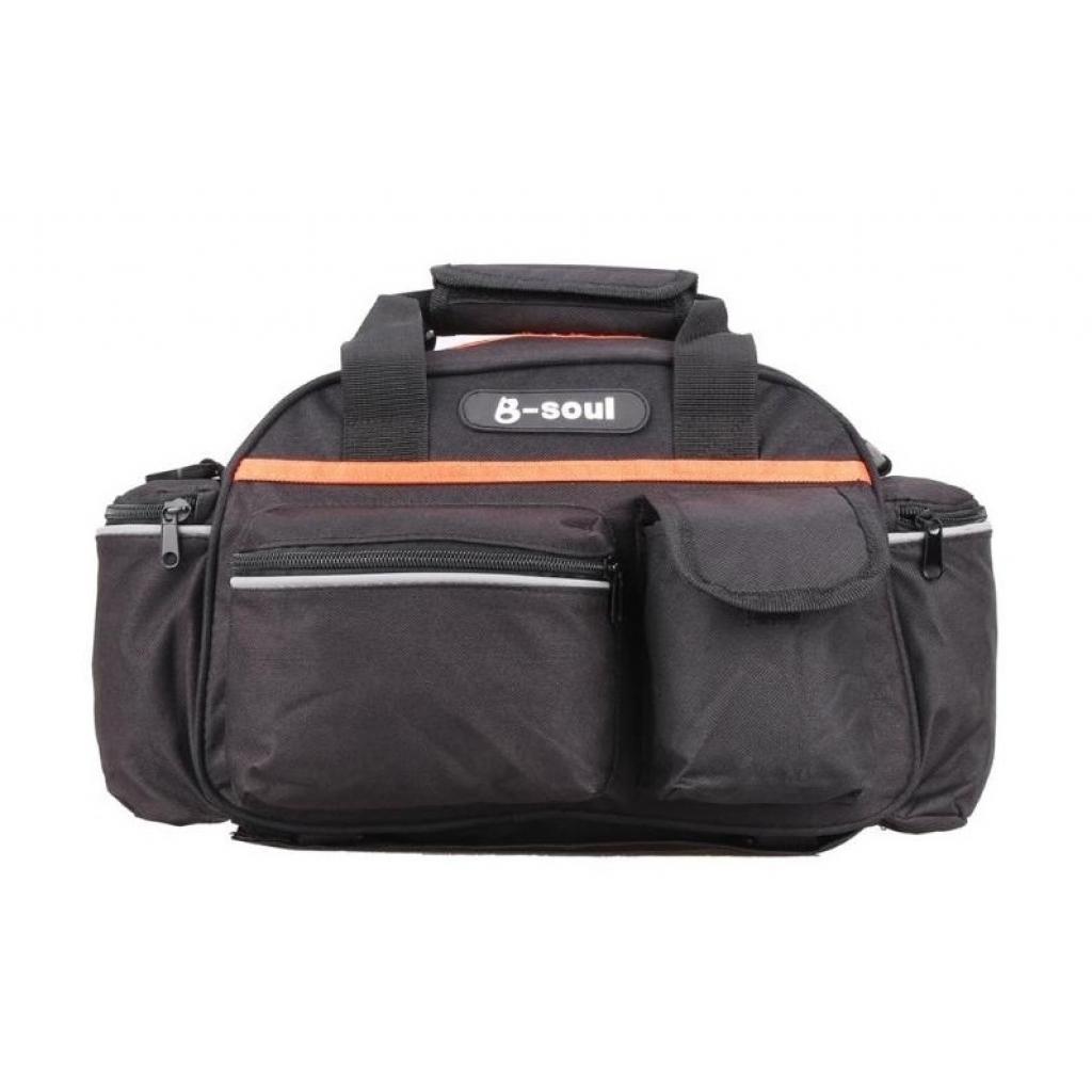 Велосумка на багажник Bravvos BC-BG163 40х16х21cm 15л Black/Orange (BIB-050) - зображення 1