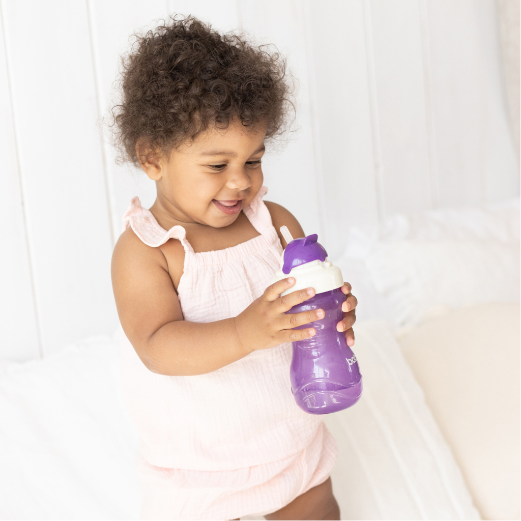 Поїльник-непроливайка Baboo із силіконовою соломинкою, 360 мл, 9 + (фіолетова) (8-128) - зображення 5