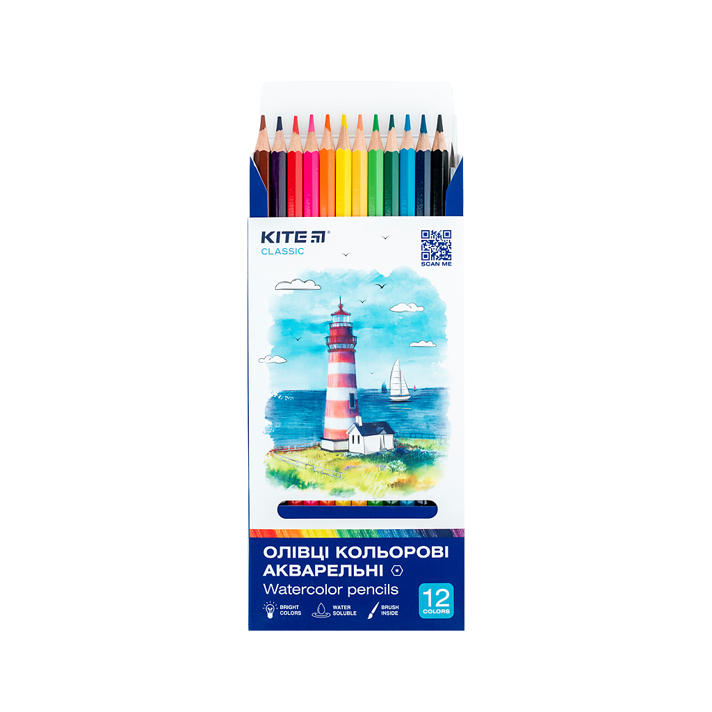 Олівці кольорові Kite Classic акварельні, 12 кольорів (K-1049) - зображення 4