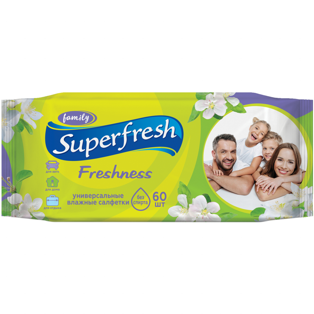 Вологі серветки Superfresh Family 60 шт. (4823071611885) - зображення 1