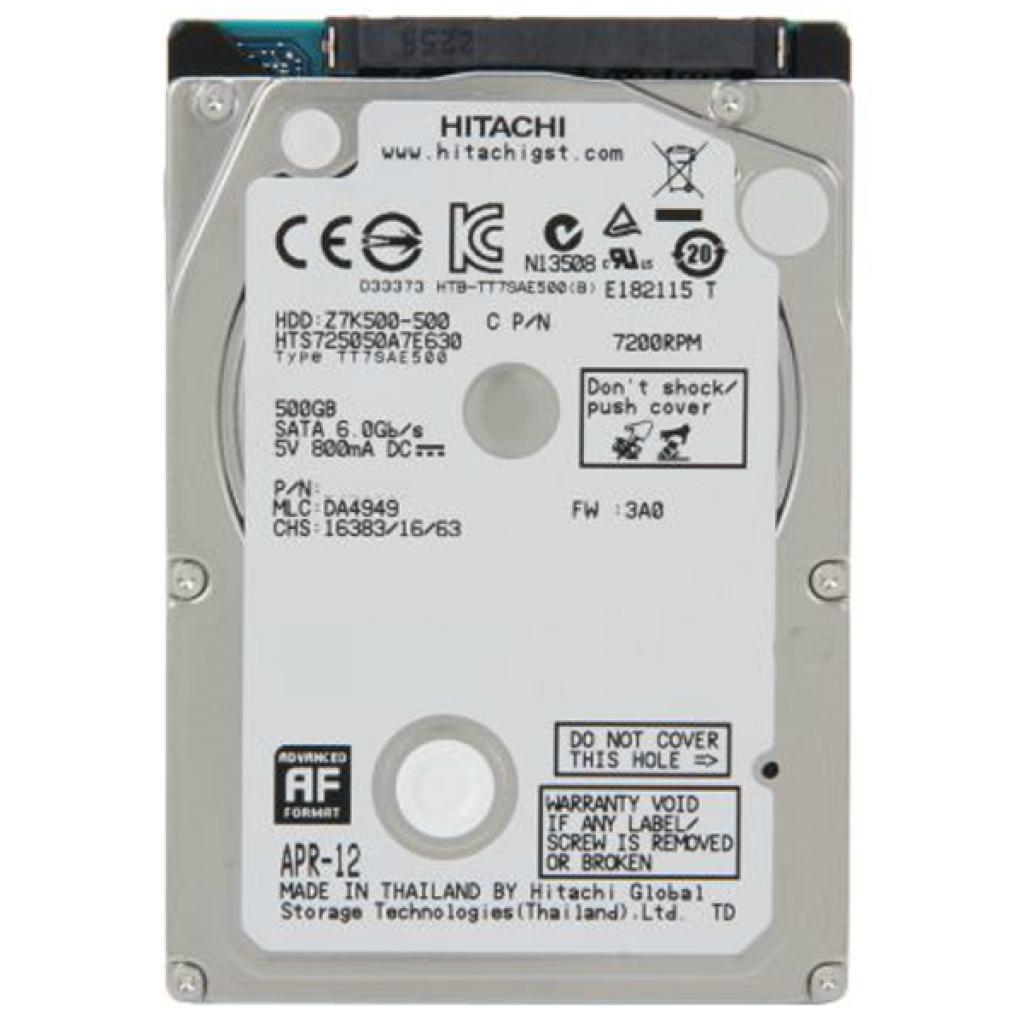 Жорсткий диск для ноутбука 2.5" 500GB WDC Hitachi HGST (0J38075 / HTS725050A7E630) - зображення 1