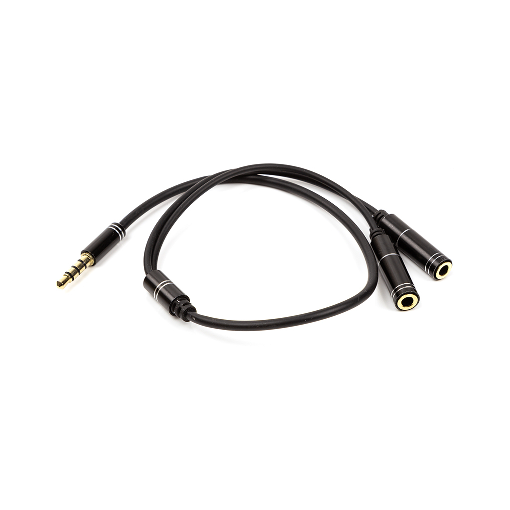 Перехідник 3.5 mm (M) - 2x3.5 mm (F), 4 pin, 0.2 m PowerPlant (CA913206) - зображення 1