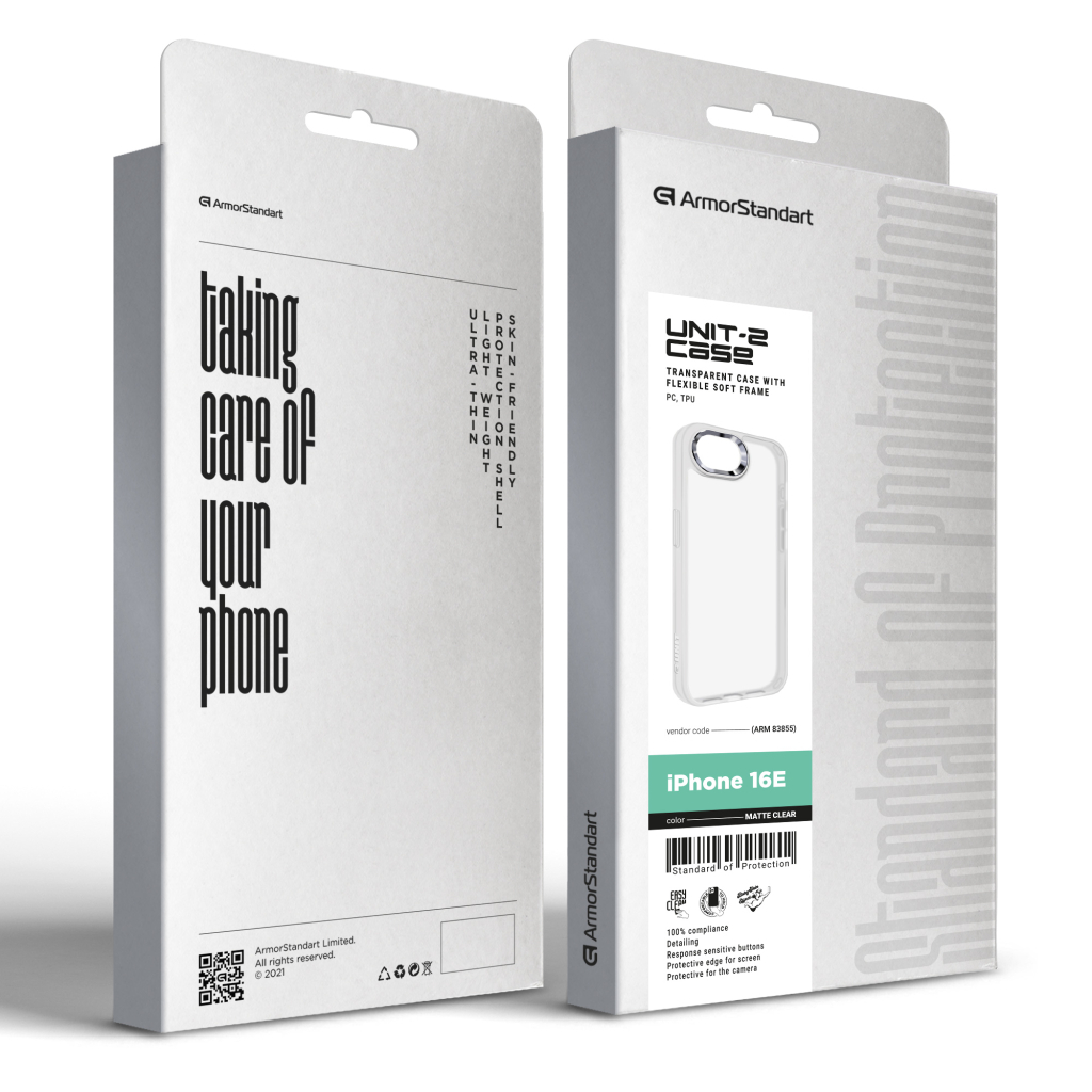Чохол до мобільного телефона Armorstandart UNIT2 Apple iPhone 16e Matte Clear (ARM83855) - зображення 5