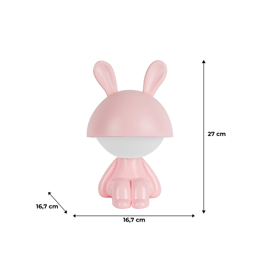 Нічник Kite Світильник LED з акумулятором Cute Bunny, рожевий (K25-316-1-2) - зображення 6