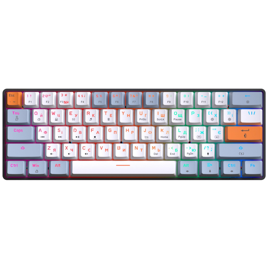 Клавіатура GamePro MK130R Hot-Swap Red Swich RGB USB UA Black (MK130R) - изображение 1