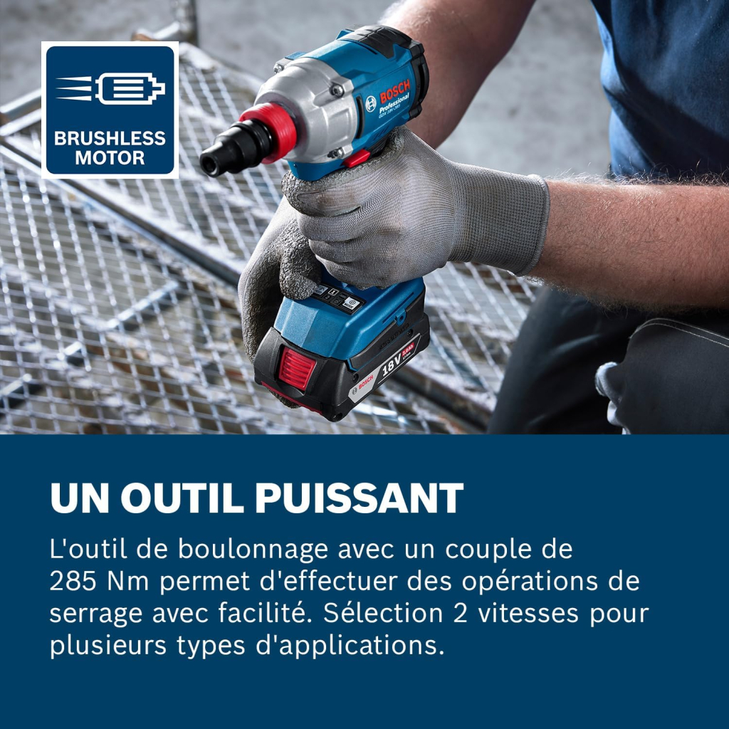 Гайковерт Bosch GDX 18V-285 18V, до 3600об/хв, 285Нм, квадрат 1/2", 1.1кг (0.601.9N2.120) - зображення 4