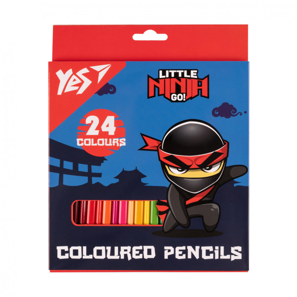 Олівці кольорові Yes 24 кол Ninja синій (290743) - зображення 1