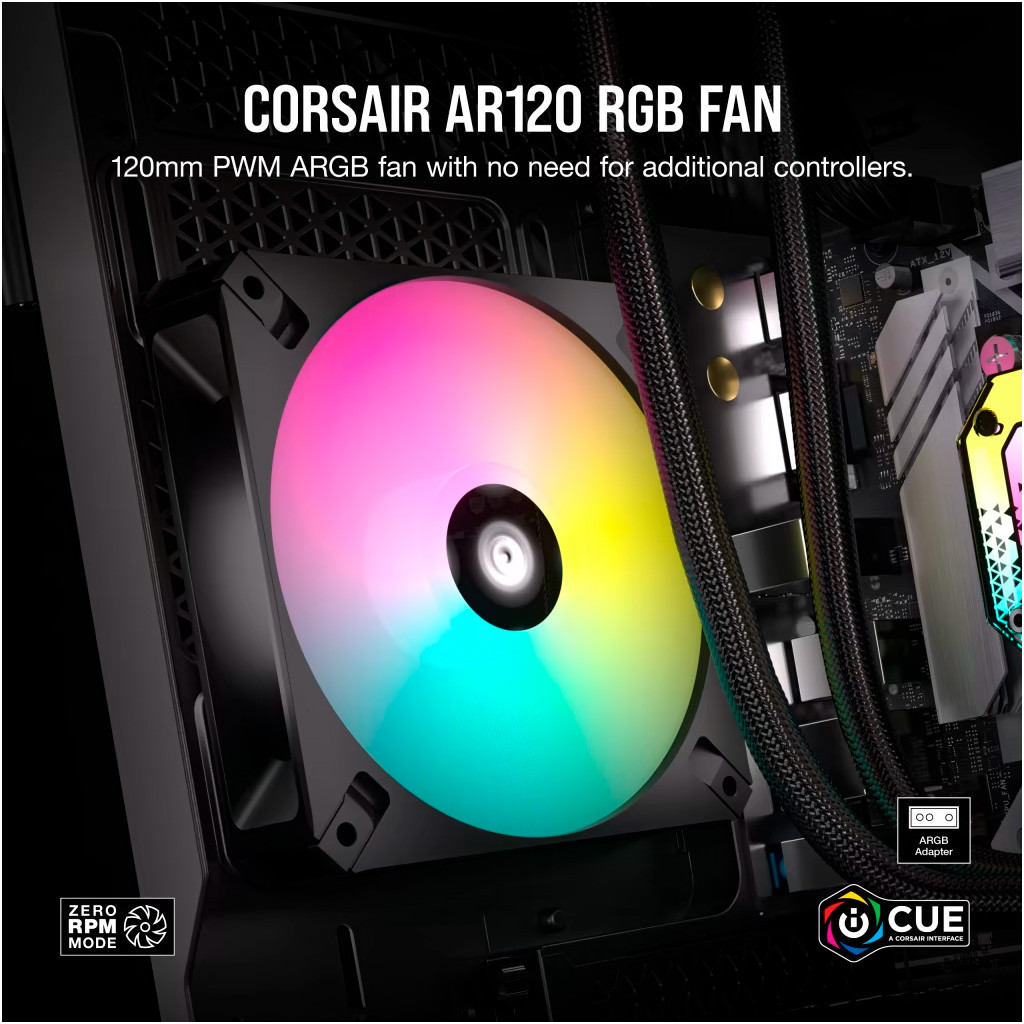 Кулер до корпусу Corsair iCUE AR120 Digital RGB Black (CO-9050166-WW) - зображення 6