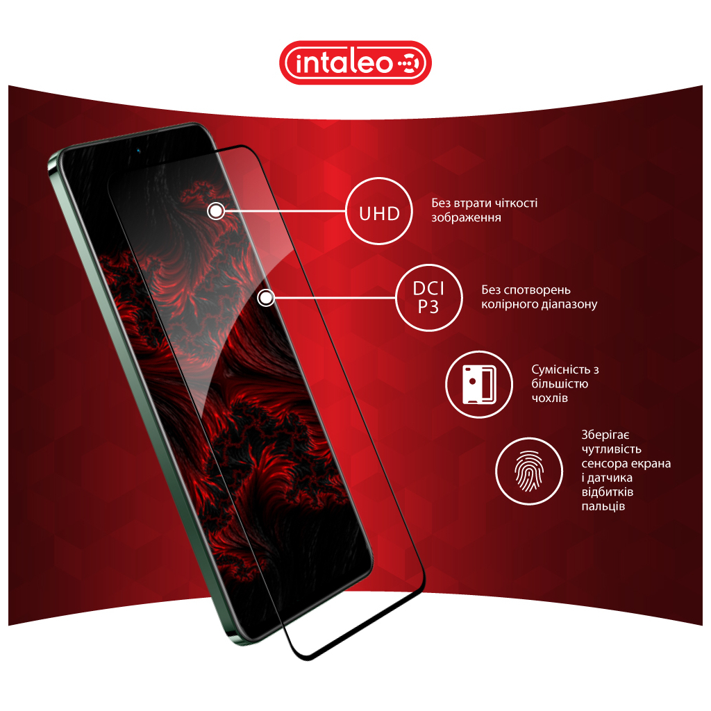 Скло захисне Intaleo Full Glue Realme 12+ Black (1283126592485) - изображение 4