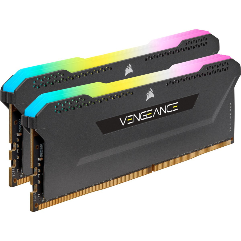 Модуль пам'яті для комп'ютера DDR4 16GB (2x8GB) 3200 MHz Vengeance RGB PRO Black Corsair (CMH16GX4M2E3200C16) - зображення 3