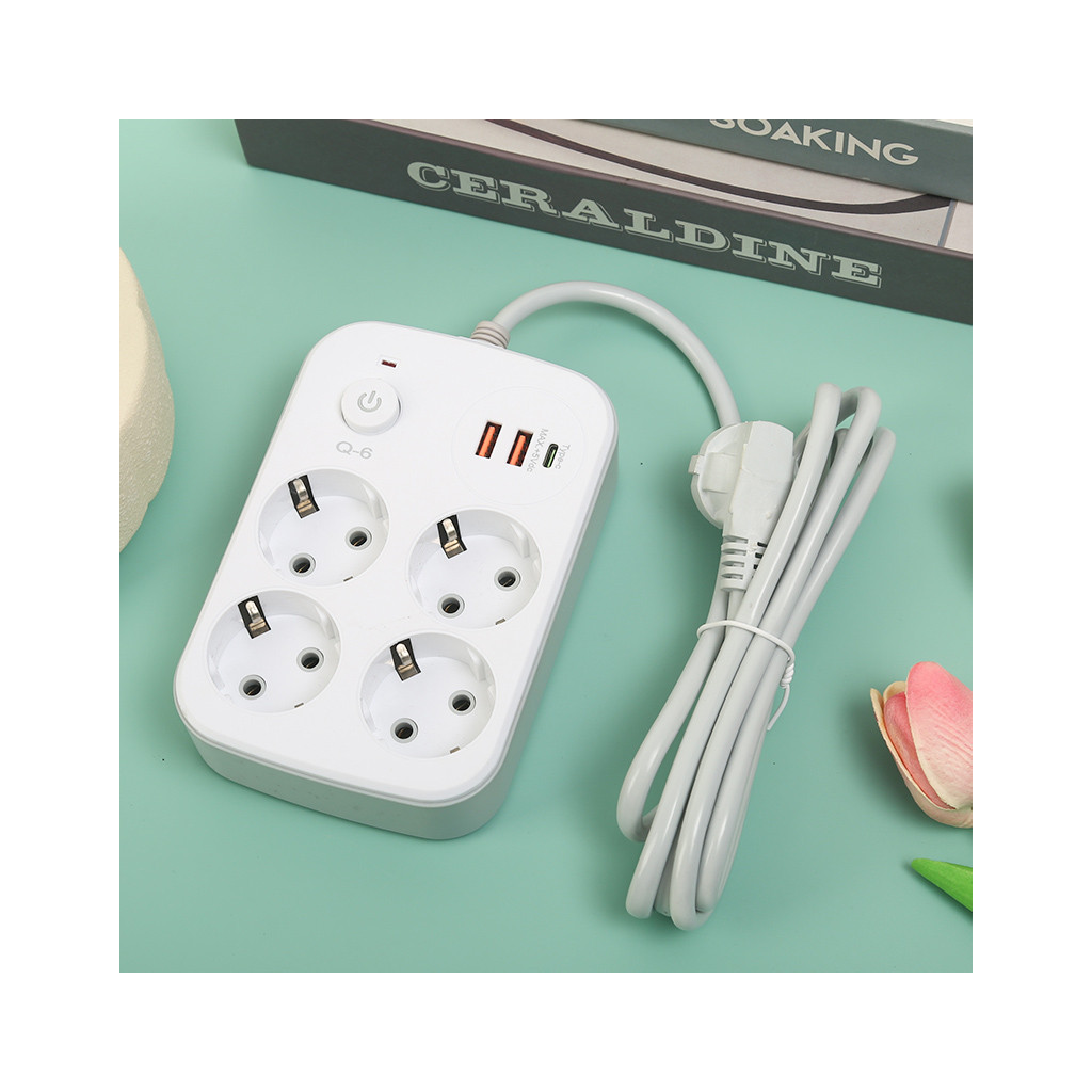 Мережевий фільтр живлення XoKo XK-SP-4-2-1-WH - зображення 2