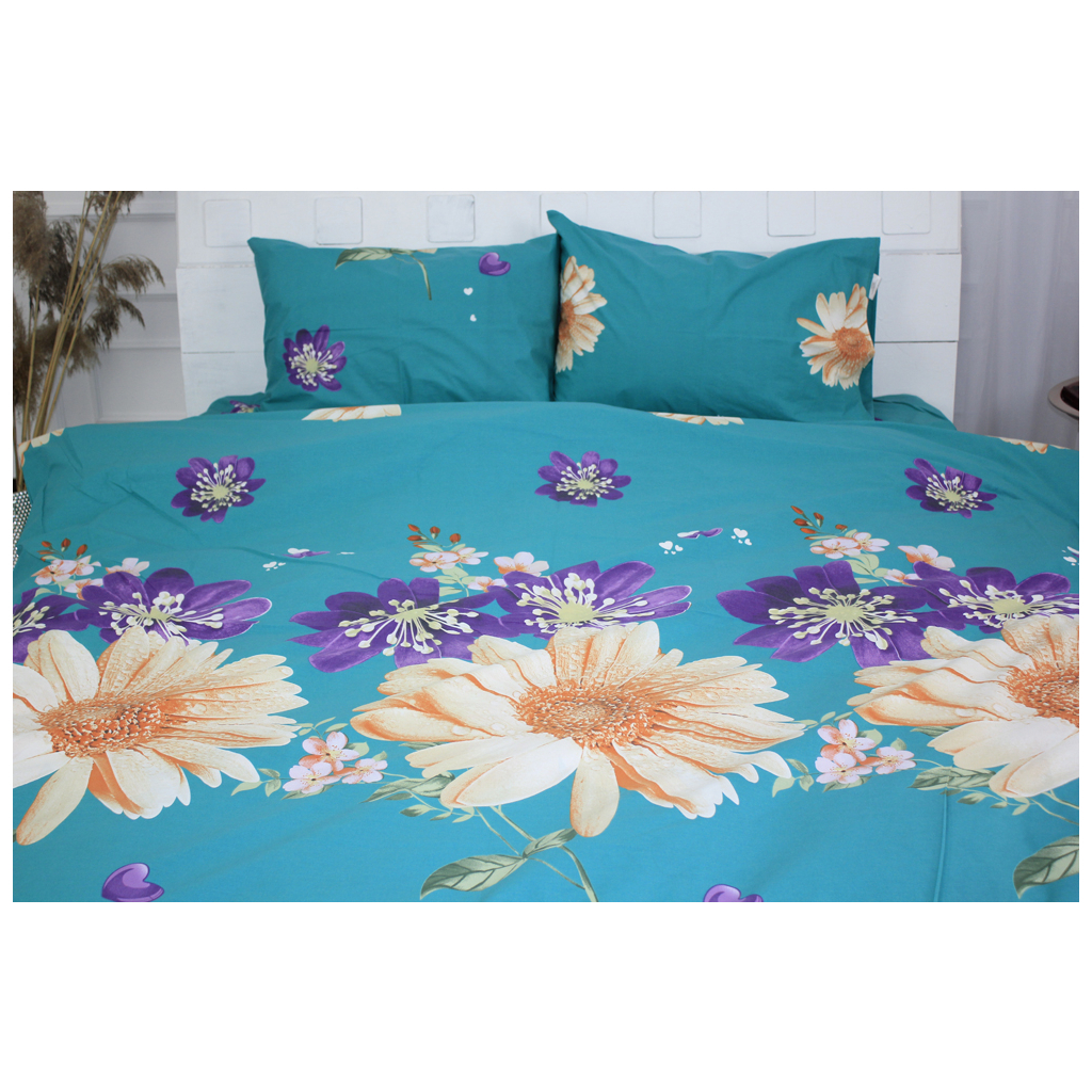 Постільна білизна MirSon Бязь Premium 17-0430 Green field Євро (2200002949255) - зображення 2