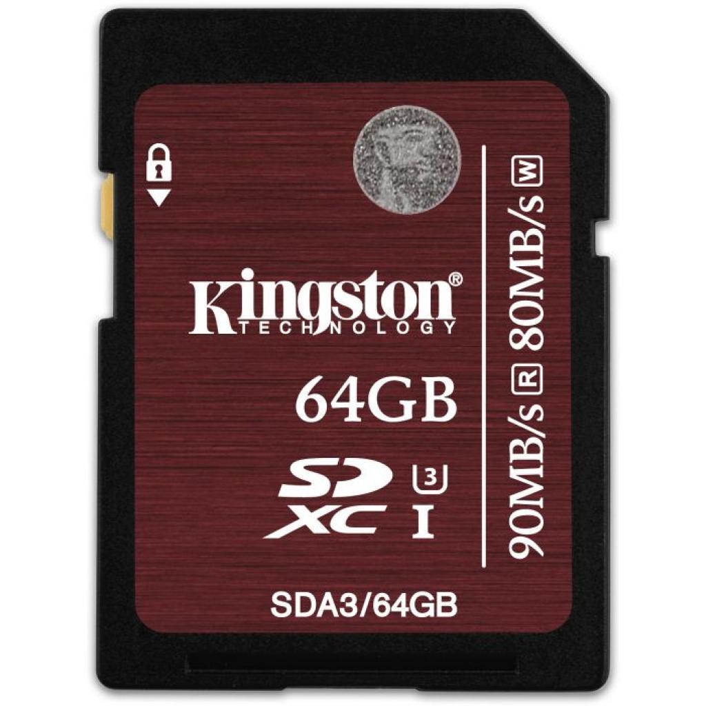 Карта пам'яті Kingston 64GB UHS-I Class3 (SDA3/64GB) - зображення 1