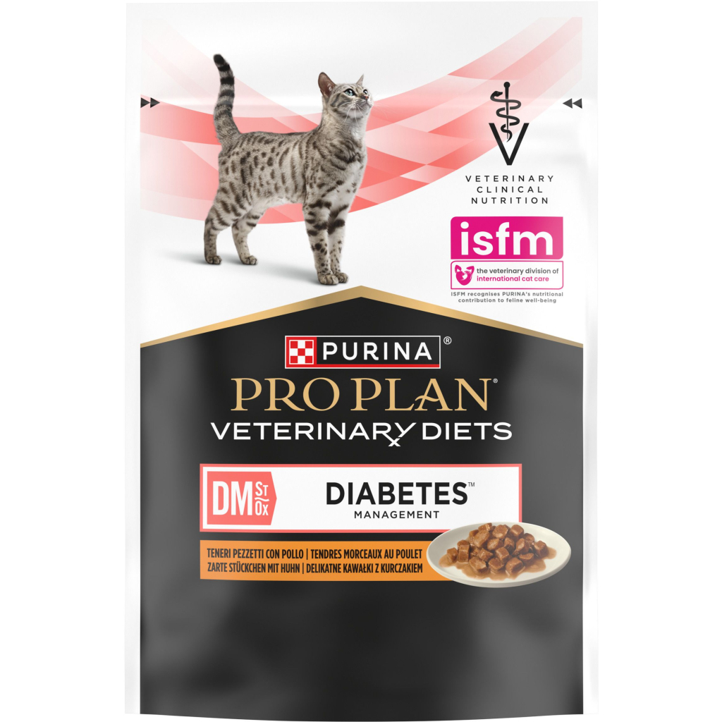 Вологий корм для кішок Purina Pro Plan Veterinary Diets DM ST/OX Diabetes Management З куркою 10 x 85 г (8445290093493) - зображення 2