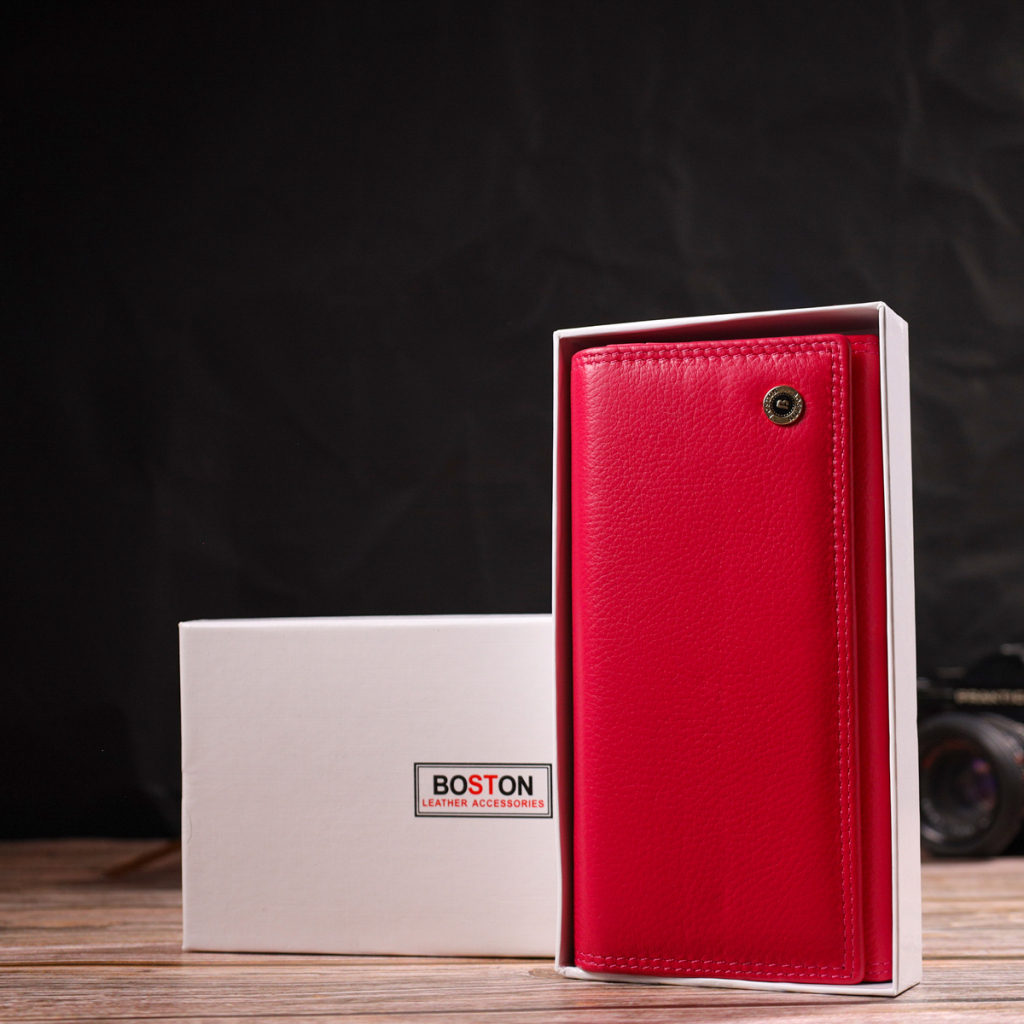 Гаманець Boston З натуральної шкіри Рожевий (19422) - зображення 9