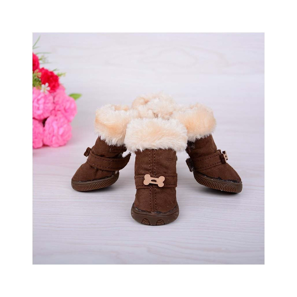 Черевики для собак Ruispet для малих порід, з утепленням 4 шт №3 коричневі (2700000032916) - зображення 3