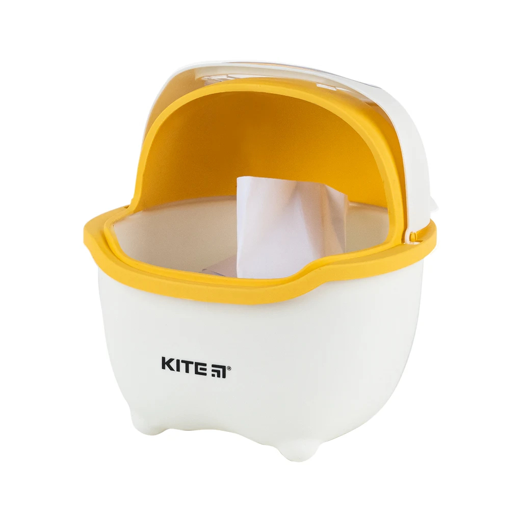 Кошик для паперів Kite Настільний контейнер для сміття, біло-помаранчевий (K24-009-8) - зображення 4