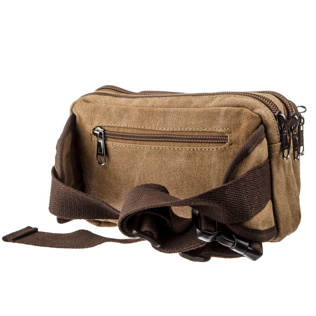 Сумка Vintage Бананка текстильна на пояс Коричнева (20160) - зображення 2