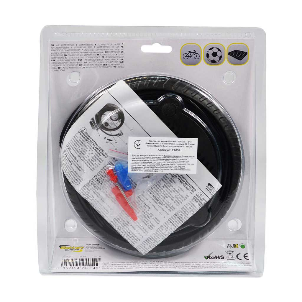 Автомобільний компресор Bottari 15 л/хв "WHEEL" (24054-IS) - зображення 8
