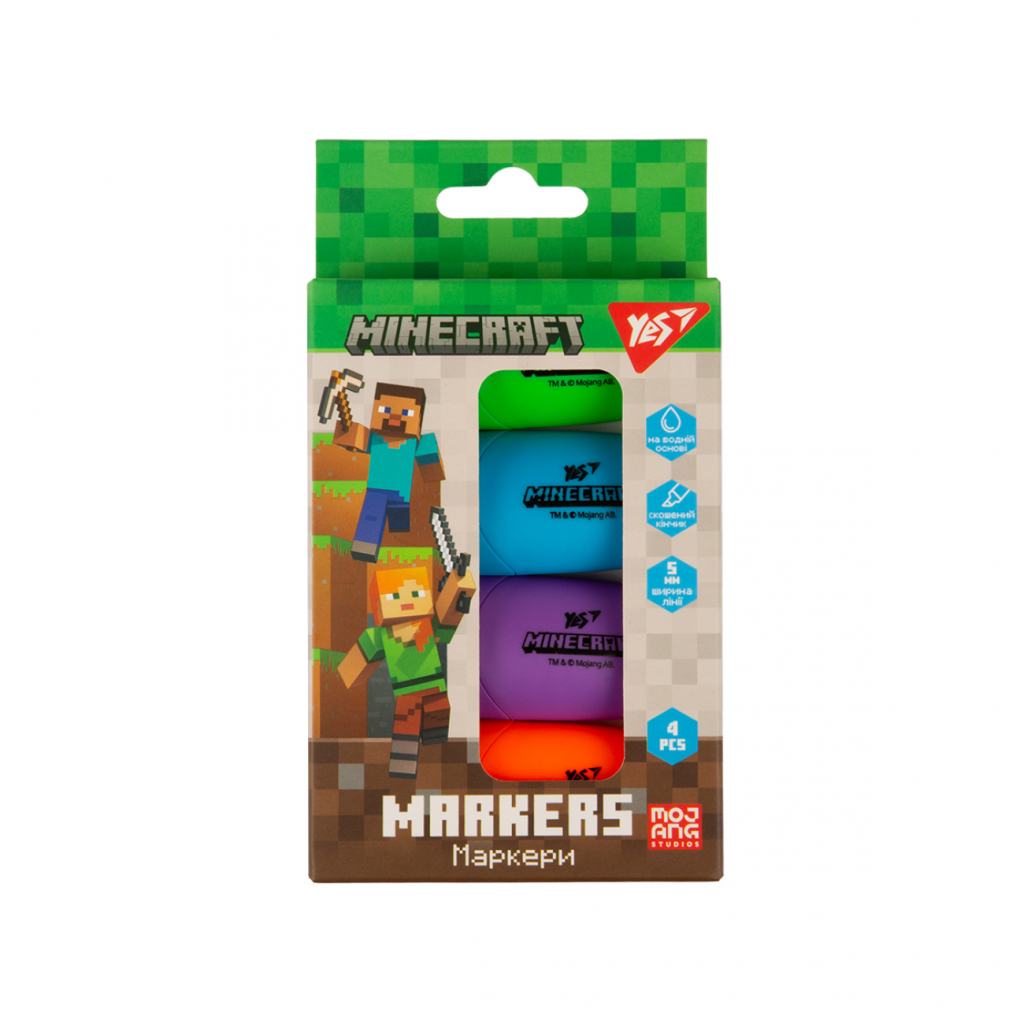 Набір маркерів Yes текстовий Minecraft 4 шт (391095) - зображення 1