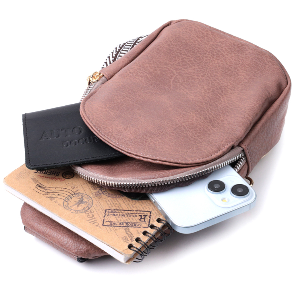 Сумка Vintage Компактна жіноча через плече з екошкіри Коричнева (22778) - зображення 7