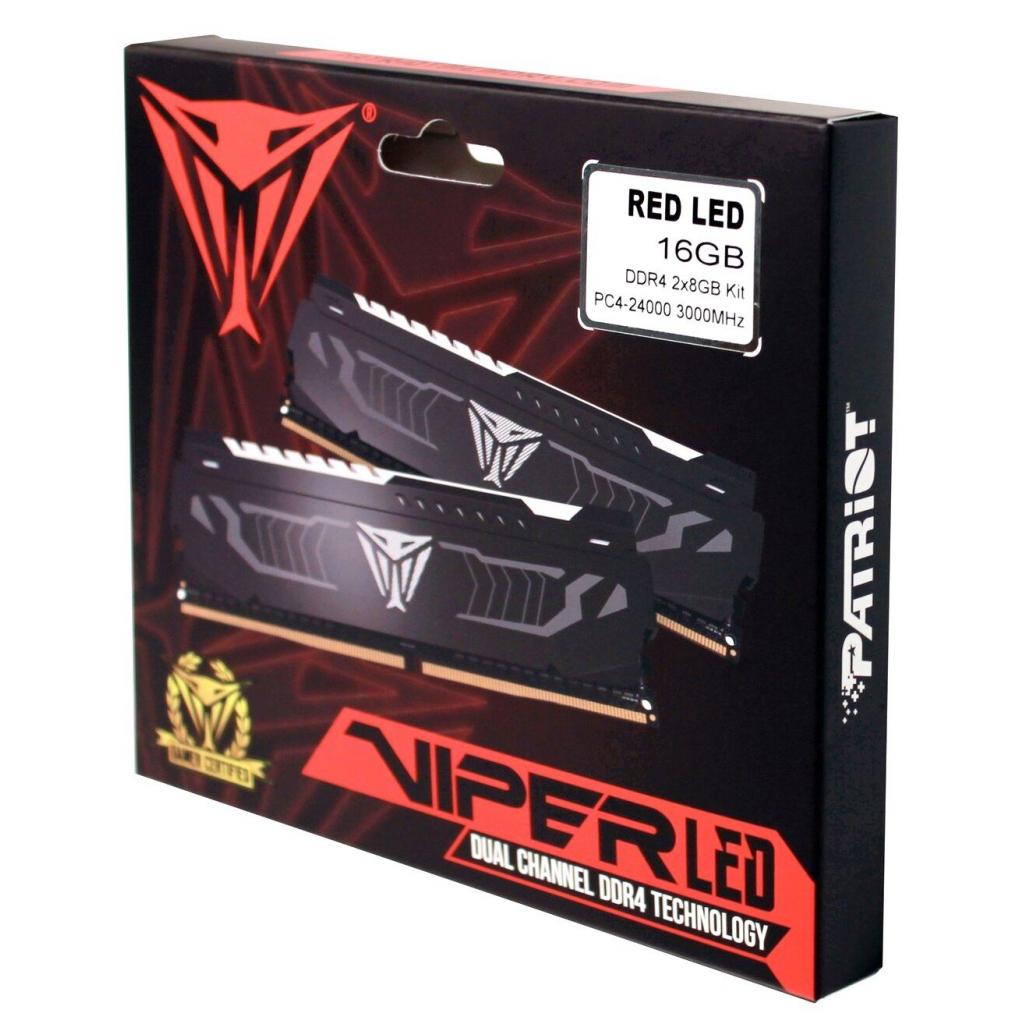 Модуль пам'яті для комп'ютера DDR4 16GB (2x8GB) 2400 MHz LED SERIES RED Patriot (PVLR416G240C4K) - зображення 4