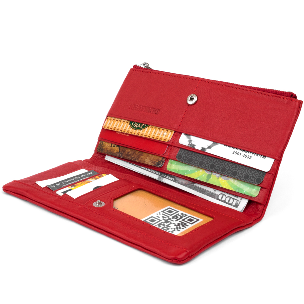 Гаманець ST Leather На кнопці Червоний (19202) - зображення 5