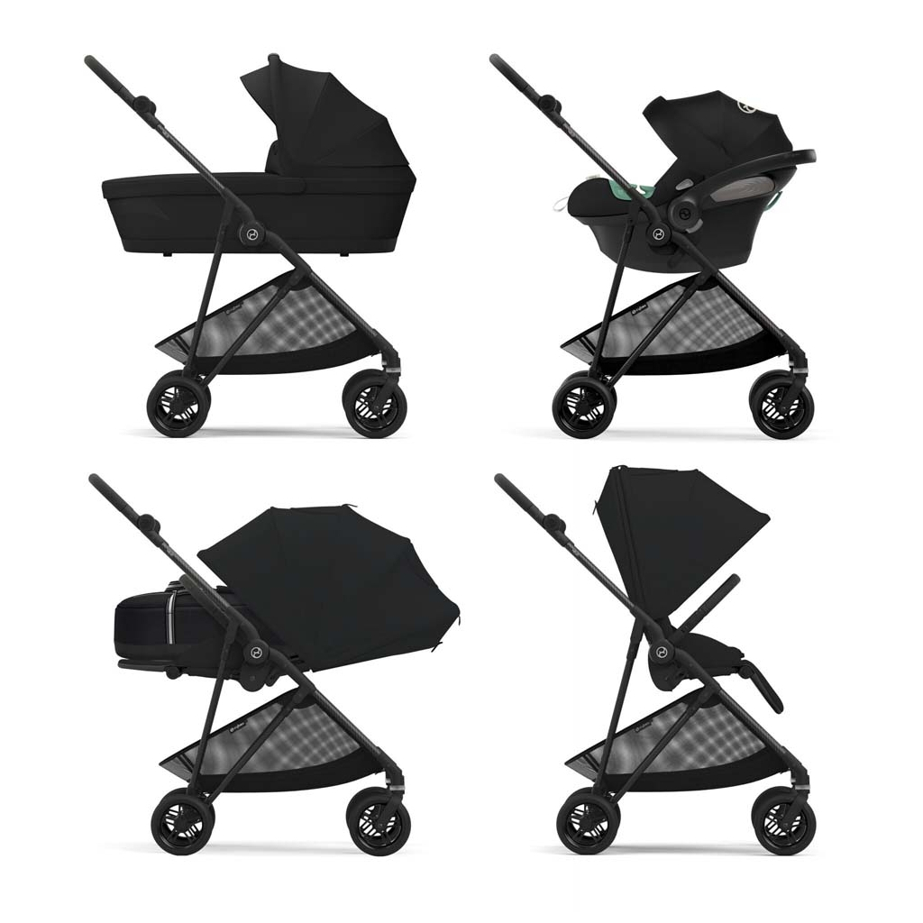 Коляска Cybex Melio Carbon Moon Black (з бампером) (522002639) - зображення 10