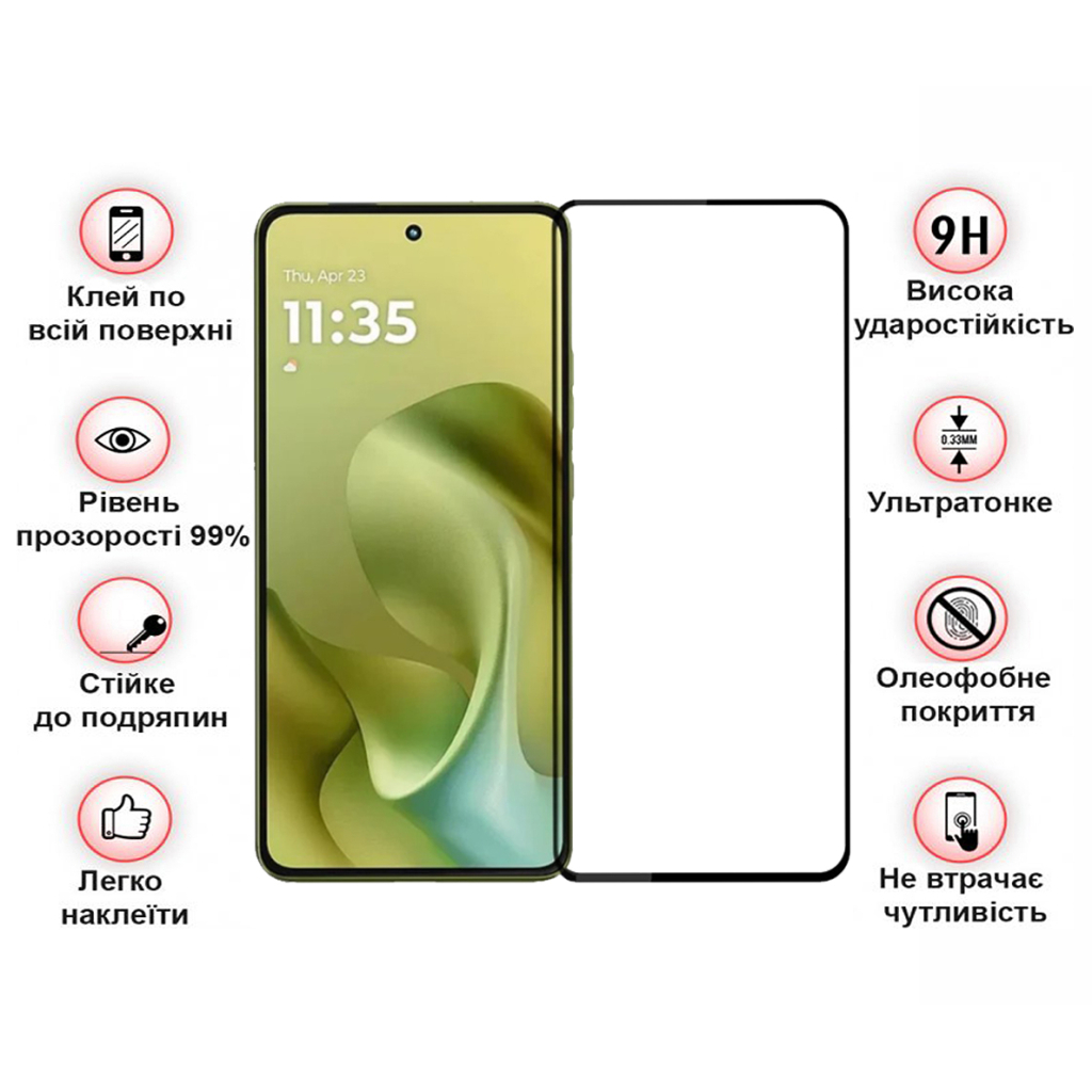 Скло захисне BeCover Motorola Moto G86 Black (713727) - зображення 3