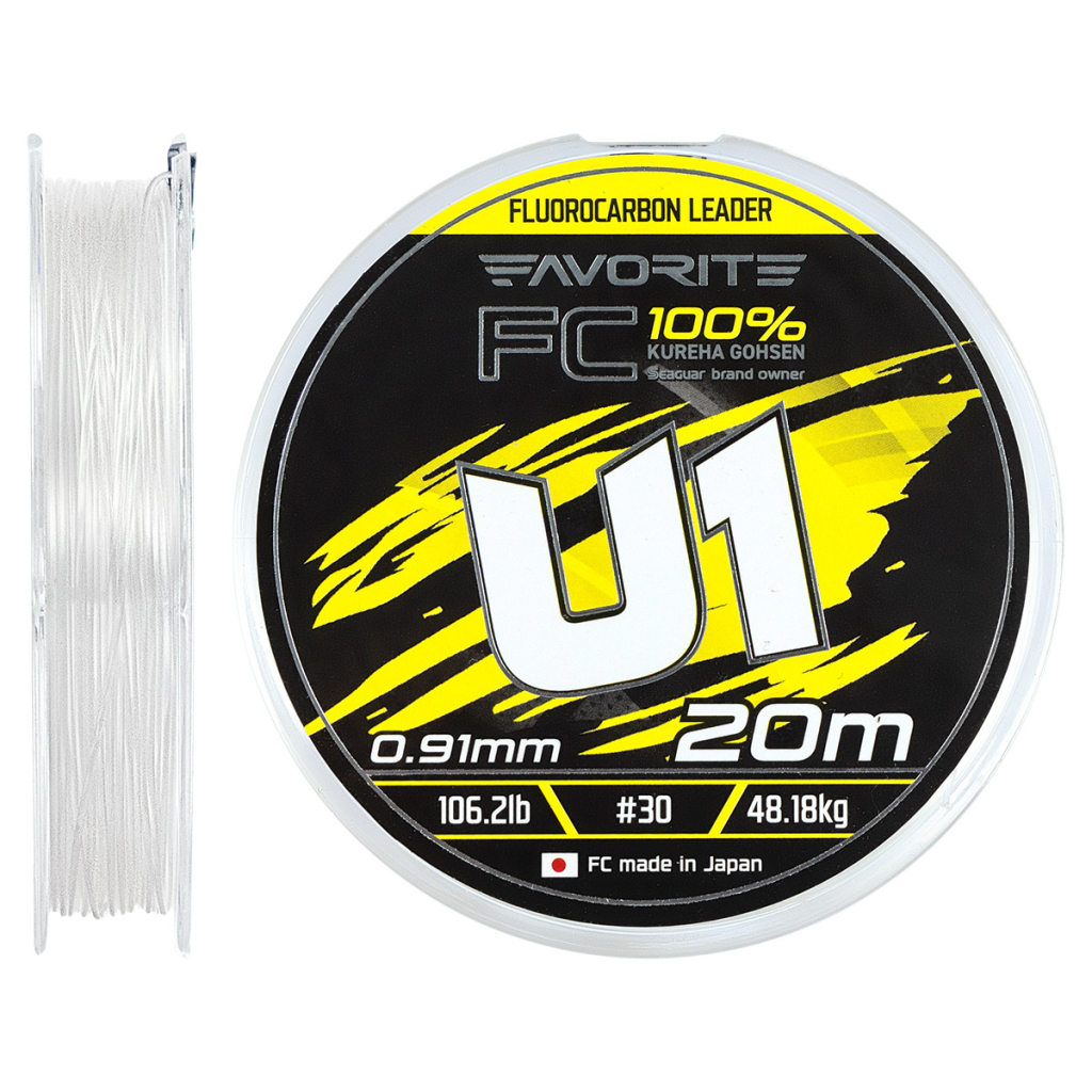 Флюорокарбон Favorite U1 FC 20m 30/0.91mm 106.2lb/48.18kg (1693.12.04) - зображення 1